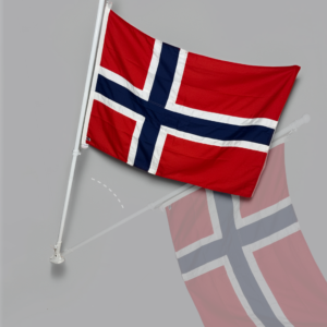 Premium balkongstang med roterende flaggfeste inkl. flagg