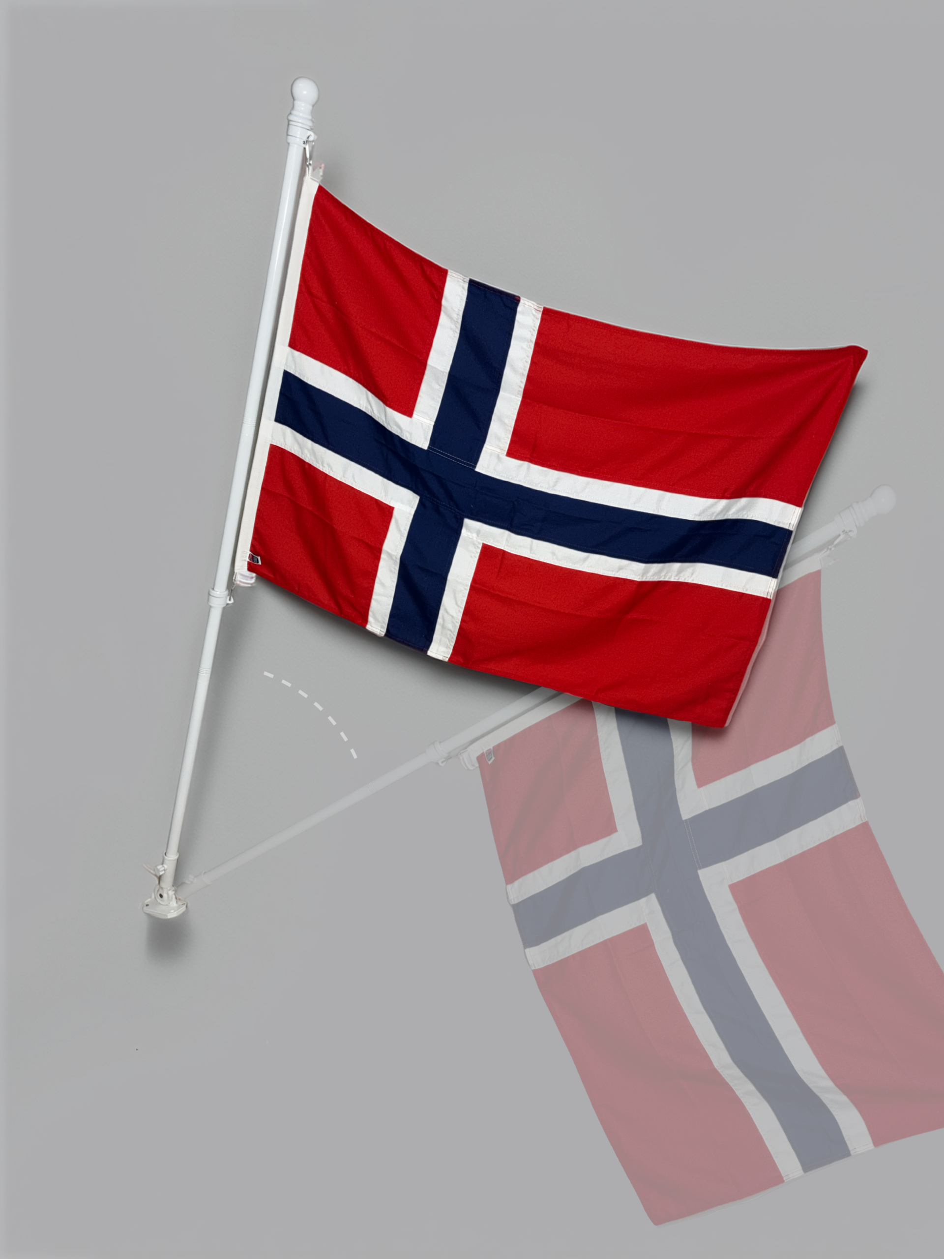 Premium balkongstang med roterende flaggfeste inkl. flagg