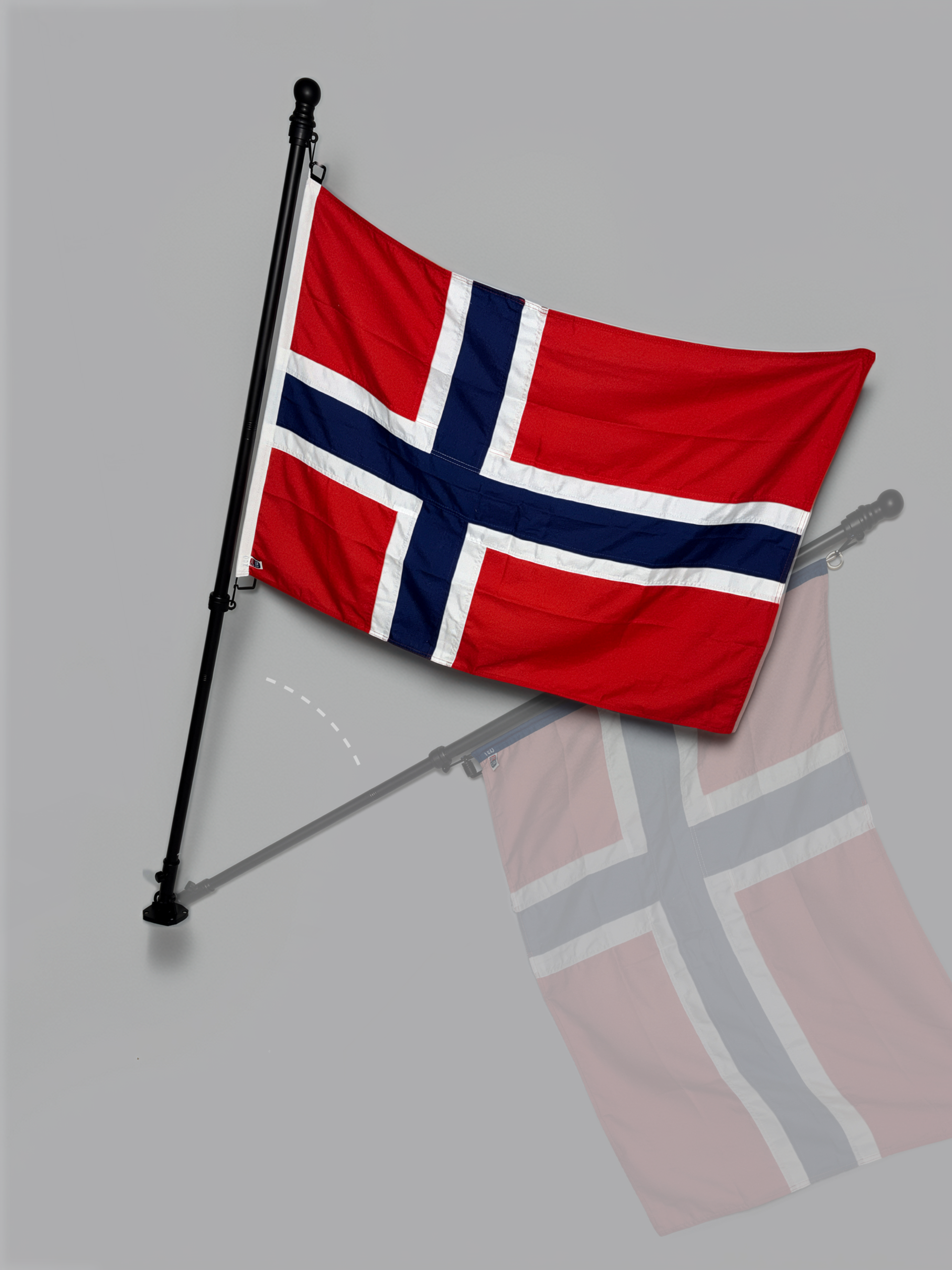 Premium balkongstang med roterende flaggfeste inkl. flagg - Bilde 2